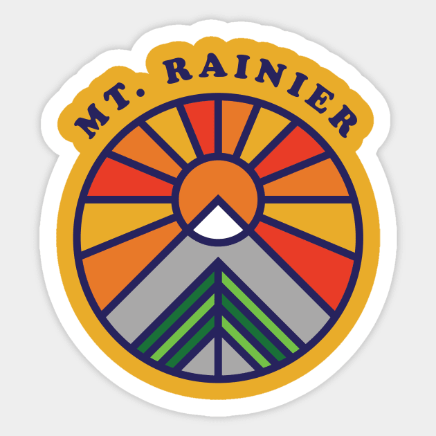 Mt Rainier National Park Sticker by PodDesignShop